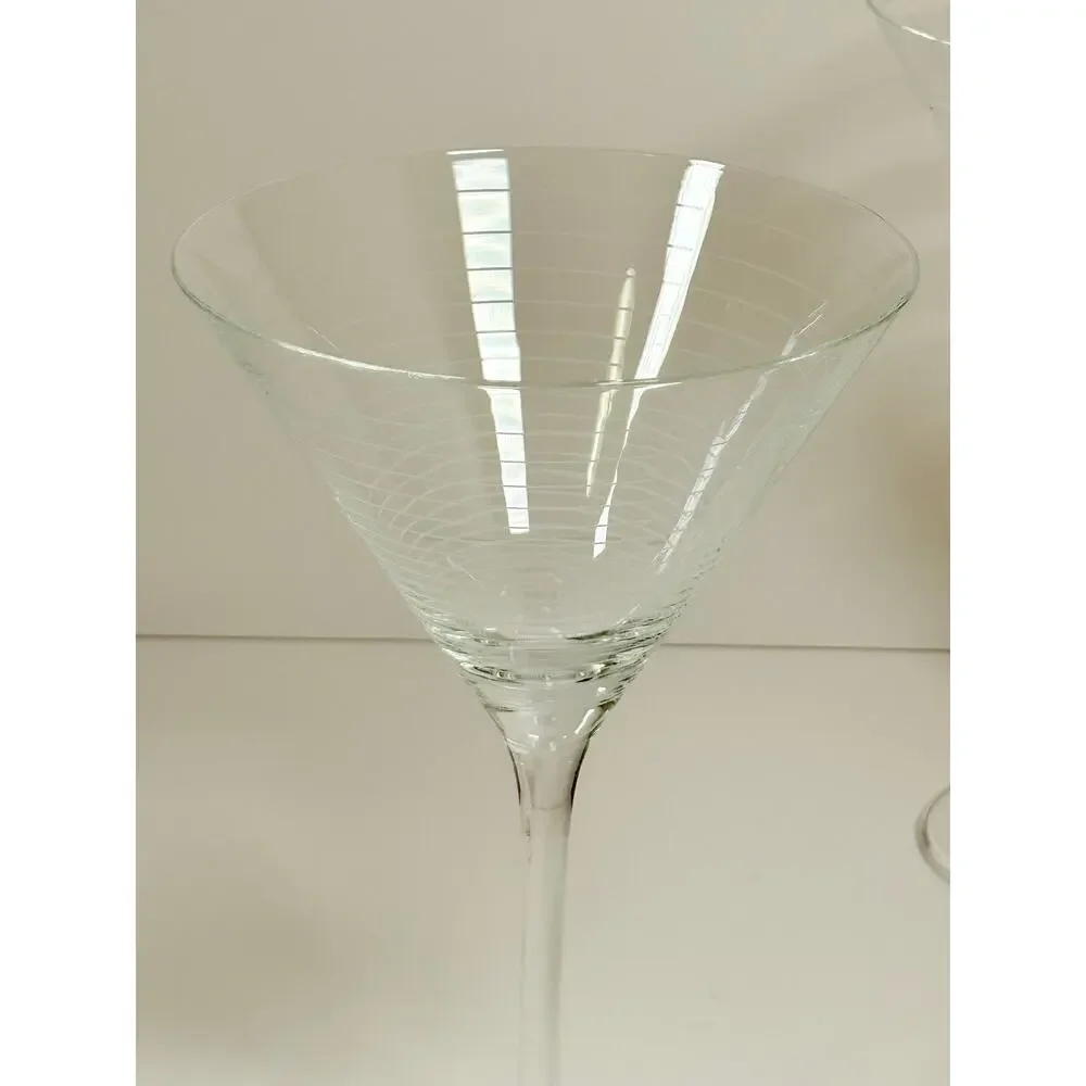 Mikasa Martini Etched Clear Crystal Glasses ~ Set of 2